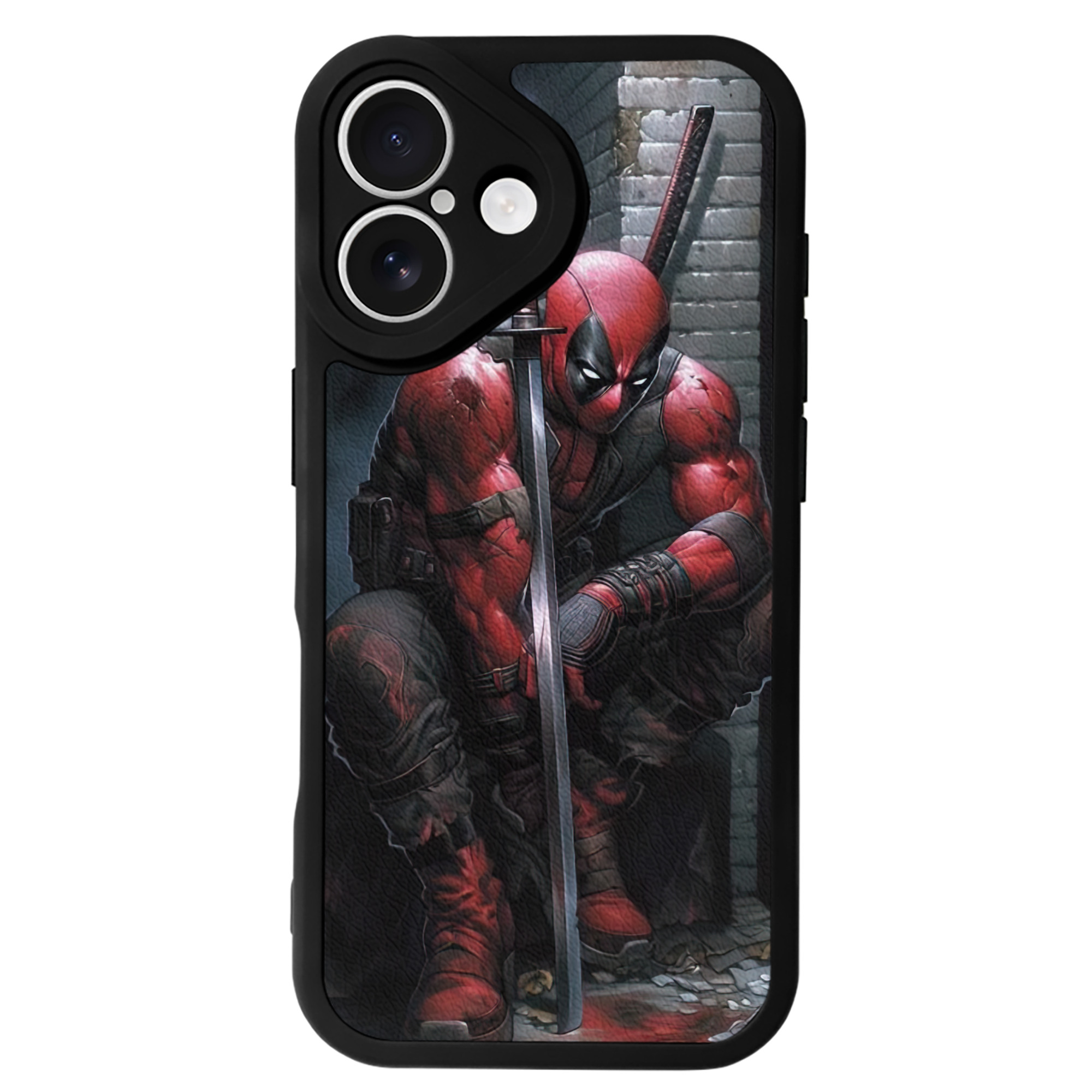 （画像用） Deadpool デッドプール 【iPhone 16シリーズ対応】シリコンスマホケース（レザー調） 材質：シリコン